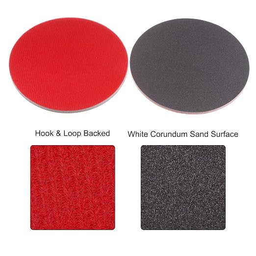 uxcell 12pcs 800 Grit Sanding Sponge 6 Inch Hook and Loop Sponge Sanding Disc Wet/Dry for Car Wood Drywall Metal