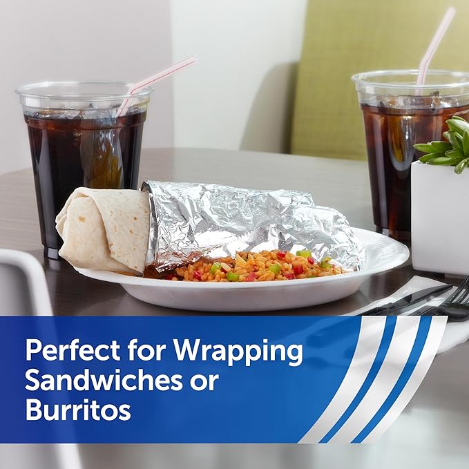 Reynolds Foodservice Pre-Cut Aluminum Foil Sheets,Great for Concessions,Catering,Cafeterias,and Restaurants,Easily Moldable Around Food,12 x 10.75 Inches,500 Ct.,(Pack of 6)