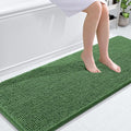 OLANLY Bathroom Runner Rugs 59x24, Soft Absorbent Chenille Bath Rugs, Rubber Backing Quick Dry, Machine Washable Long Bath Mats for Bathroom Floor, Tub and Shower, Home Decor Accessories, Olive Green
