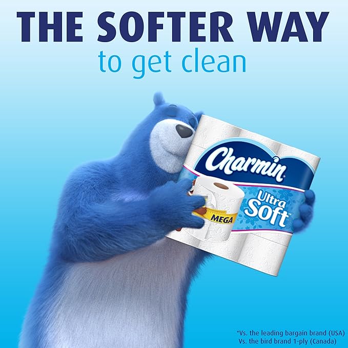 Charmin Ultra Soft Toilet Paper, Bath Tissue, Mega Roll, 9 Count of 308 2-Ply Sheets Per Roll