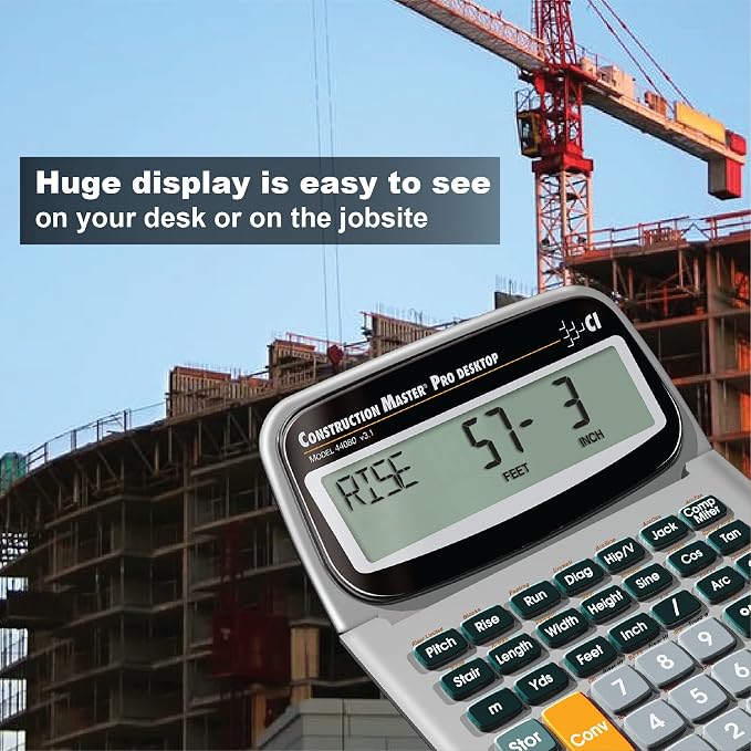 Calculated Industries 44080 Construction Master Pro-Desktop Advanced Construction Math Feet-Inch-Fraction Calculator with Trig Tool for Architects, Estimators, Contractors, Builders and Remodelers | Advanced Construction Math, Feet-Inch-Fraction, Trig ...