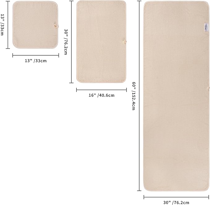POLYTE 430 GSM Microfiber Quick Dry Lint Free Oversize Bath Towel Set, 6 Piece (Waffle Weave)