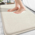 OLANLY Thick Memory Foam Bathroom Rugs 30x20, Absorbent Bath Mat, Ivory | Soft Quick Dry Bath Rugs Mats, Non-Slip, Machine Washable Carpet for Bathroom Floor, Tub and Shower, Home Decor Accessories