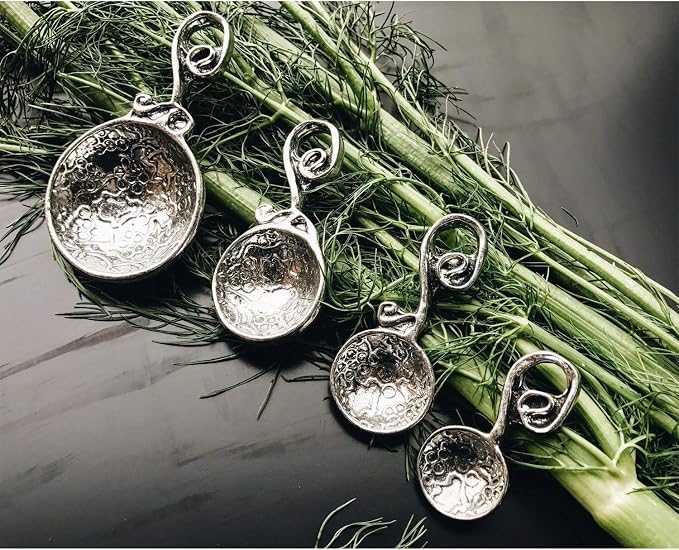 Crosby & Taylor Vineyard American Handmade Artisan Pewter Measuring Spoon Set