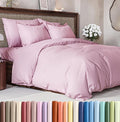 Duvet Cover Queen Size Set - Extra Soft Queen Duvet Cover 90" x 90" with 2 Pillow Shams for Women, Men, Kids & Teens - Hotel Luxury w/ Zipper Closures & Ties - Comfy, Cozy & Breathable (Light Pink)