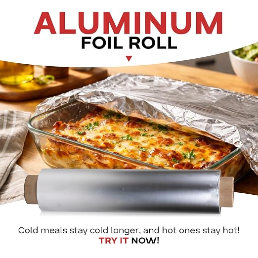 IDL Packaging 12" x 500' Aluminum Foil Refill Roll for WP-179DA FoilMaster Dispenser 12" Width - Standard Tin Foil for Grilling, Wrapping, Smoking, Baking - Food Safe Disposable Foil Wrap
