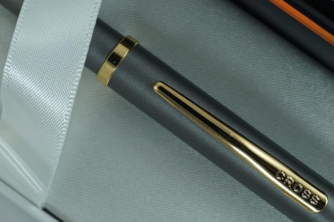 Cross Tech3+ with Sophisticated Brushed diamond pattern finish Barrel & interchangeable cap tops, Multi-function Pen - 0.5 MM Lead Pencil, Black & Red Ink Refills in One Pen. (Gray)