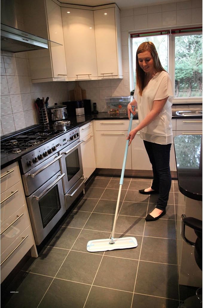 E-Cloth Deep Clean Mop, Microfiber Mop, Perfect Floor Cleaner for Hardwood, Laminate, Tile and Stone Flooring, Washable and Reusable, 100 Wash Promise,Blue / Silver