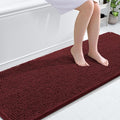 OLANLY Bathroom Runner Rugs 70x24, Soft Absorbent Chenille Bath Rugs, Rubber Backing Quick Dry, Machine Washable Long Bath Mats for Bathroom, Tub and Shower, Home Decor Accessories, Andorra Red-Brown