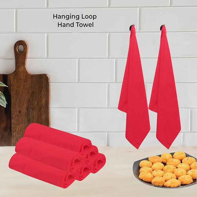 Urban Villa Flour Sack Red Kitchen Towels 100% Cotton Highly Absorbent Dish Towels for Bread Proofing Baking Drying Dinnerware Glass Embroidery DIY Projects Zero Lint 27x27 Inches (8 Pack)