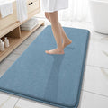 OLANLY Memory Foam Bathroom Runner Rug 47x20, Absorbent Long Mat, Airy Blue | Soft Quick Dry Bath Mat Rugs, Non-Slip, Machine Washable Mat for Bathroom Floor, Tub and Shower, Home Decor Accessories