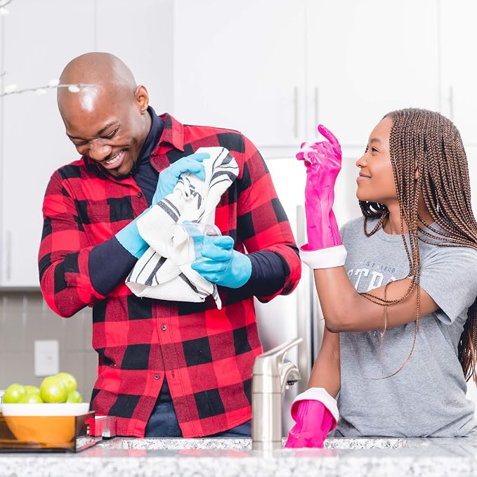 PLAYTEX Living Reuseable Rubber Cleaning Gloves (Small, 10 Pairs), Premium Protection Reusable Household Gloves