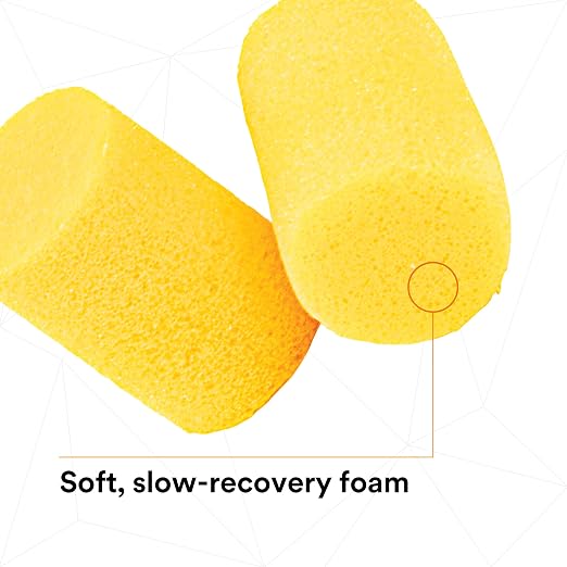 3M Ear Plugs, E-A-R Classic 312-1201, 200 Pairs of Disposable Earplugs, 1 Pair/Poly Bag, Uncorded, Noise Reduction Rating 29 dB NRR, Foam, Regular Size, Roll Down, Compliant with ANSI/ASA S12.71-2018