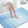 OLANLY Large Bathroom Rugs Mat 44x32, Extra Soft Absorbent Microfiber Bath Rugs, Rubber Backing, Quick Dry, Machine Washable Bath Mats for Bathroom, Tub and Shower, Home Decor Accessories, Sky Blue