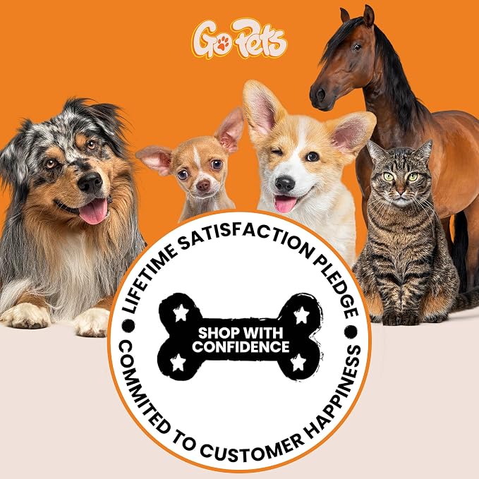GoPets 2-in-1 Dematting Comb for Dogs, Pet Grooming Rake, Double-Sided Dog Brush for Shedding, Deshedding Brush for Cats, Undercoat Mat Dematting Tool for Long Haired Cats, Grooming Matting Hair