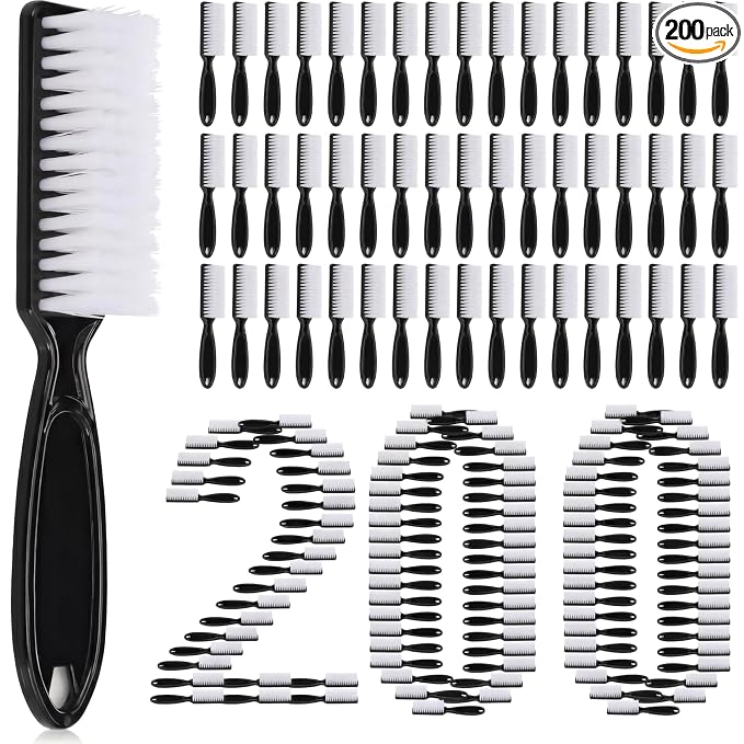 Patelai 200 Pcs Handle Grip Nail Brush Bulk Fingernail Brushes Pedicure Brush for Feet, Toes and Cleaning Fingernail(Black)