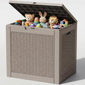 Outdoor Storage Box, 38 Gallon Waterproof Resin Patio Deck Box | UV Resistant Lockable Package Delivery Bin, Toy Cabinet, Shoe & Garden Tools Storage, Ottoman, Indoor/Outdoor