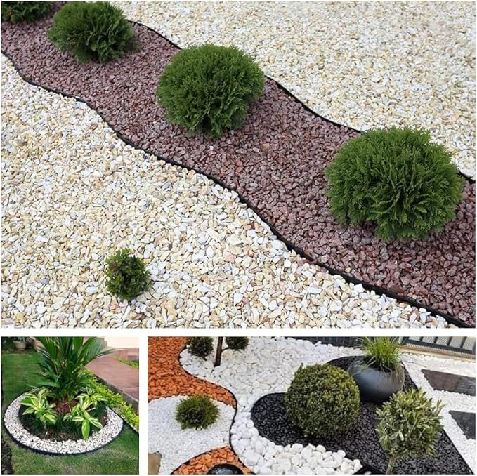 Anleolife 40FT NO-DIG Garden Landscape Edging with 48 Spikes, 2IN Black | 2-inch tall flexible lawn edging, easy install—stake into soil. UV-stabilized HDPE. Neat borders for paths & walkways
