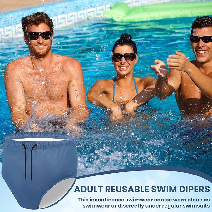 Cutecrop 4 Pcs Reusable Adult Swim Diapers Washable Cloth Diapers Leakproof Special Needs Swimwear for Incontinence Swimmers