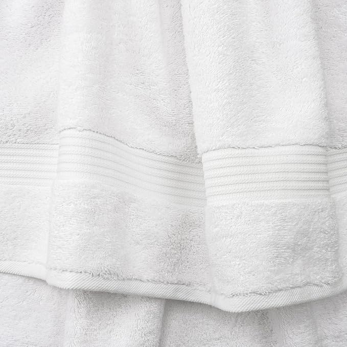 Cotton Paradise Turkish Towel Set, Soft Absorbent Quick Dry, 4 Piece Bath Towel Set, Snow White