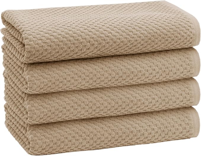 COTTON CRAFT Euro Spa Waffle Weave Bath Towels - Set of 4 Linen Towels | Pure 100% Ringspun Cotton Oversized Luxurious Towel Set - Soft Plush Super Absorbent Low Lint Quick Dry - 30 x 56 inches
