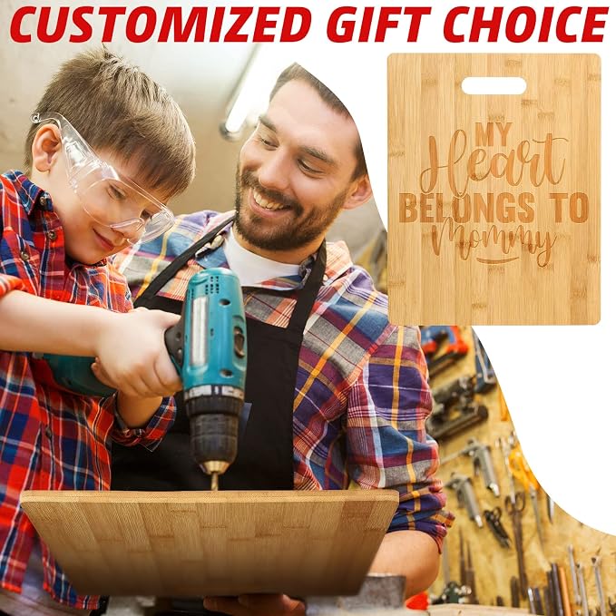 Vesici 18 Pack 14" x 11" Wood Cutting Boards with Handles Laser Engraving Bamboo Cutting Board Blanks Bulk Craft Boards for Wood Burning, Custom Engraving Gifts