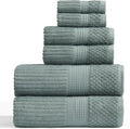 Springtree Home 100% Cotton Bath Towel Set | 6-Piece Set | Silver Blue | Absorbent & Quick-Dry Bathroom Towels | Textured and Durable Cotton Towels for Bathroom | OEKO-TEX | Krista Collection