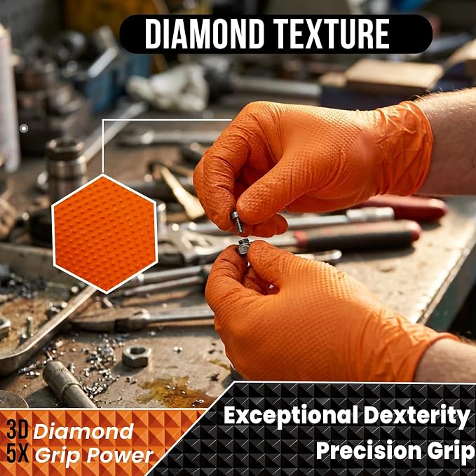 ANBOSON 10 Mil Heavy Duty Diamond Texture Nitrile Gloves, Large, 1000 Ct | Bulk Supply for Businesses, Commercial Teams, Facilities & Professional Workplaces, Reduce Restocking & Operating Costs