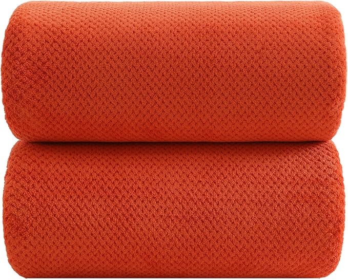 YTYC 39x78 Bath Sheets,Towels for Bathroom,Burnt Orange,2-Pieces | Extra Large Bath Towels, Super Soft,Highly absorbent,Hanging Loop,Quick Drying,Light Weight,80% Polyester
