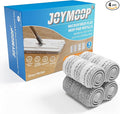 JOYMOOP Microfiber Mop Replacement Pads, 4-Pack 13" × 4.9", Dual Grey & Stripe Pads for Wet & Dry Cleaning, Compatible with Microfiber Flat Mop Heads, Machine Washable, Durable and Scratch-Free