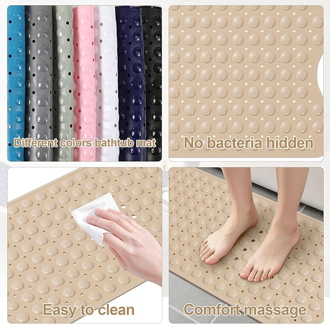 XLHOMO 26PC Bathroom Accessories Set - Gorgeous Bathroom Set, Beige Bathroom Accessory Set, Shower Curtain Set with Bathtub Mats for Shower Tub, Trash Can & Soap Dispenser