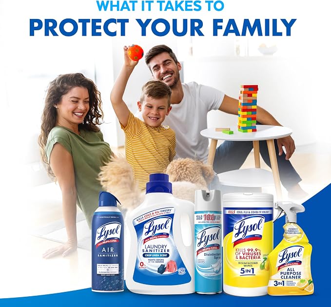 Lysol Disinfectant Wipes, Multi-Surface Antibacterial Cleaning Wipes, for Disinfecting and Cleaning, Lemon and Lime Blossom, 80 Count (Pack of 1)
