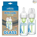Dr. Brown's Anti-Colic Options+ Narrow Glass Baby Bottle with Level 1 Slow Flow Nipple, BPA-Free, 4 oz/120mL, 0m+, 2-Pack (Packaging May Vary)