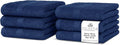 Villa Celestia Cotton Washcloths Set of 6, 12x12 Inch, 100% Ring-Spun Combed Cotton, Soft Absorbent Quick-Dry Wash Cloths for Face and Body, Oeko-TEX Certified, Hotel & Spa Quality, Navy Blue