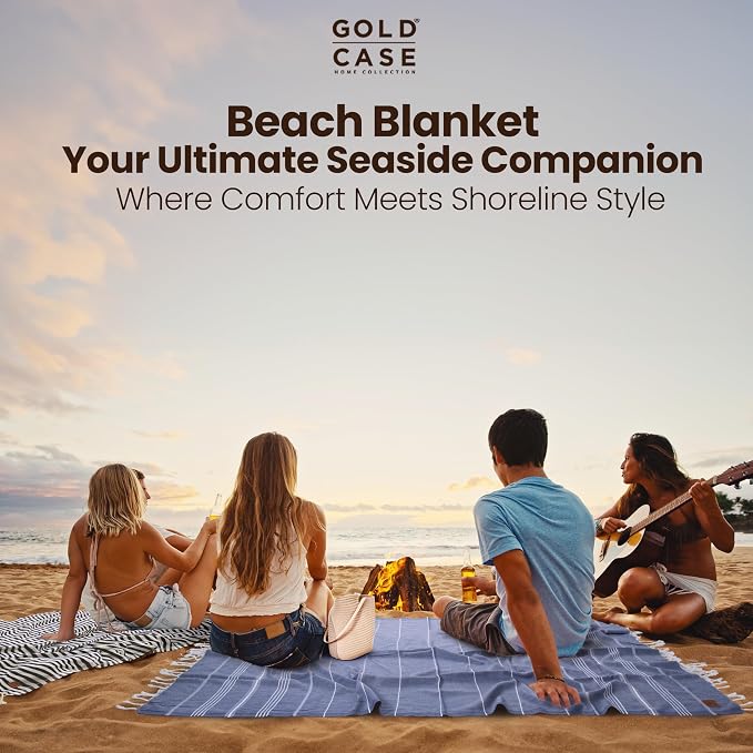Gold CASE LYCIA Turkish Beach Towel Set of 6 – 100% Cotton Turkish Beach Towels Bulk 70 x 38'' – LYCIA Oversized, Quick Dry & Sand Free Beach Towel – Lightweight Towels Set in Mocha Mousse