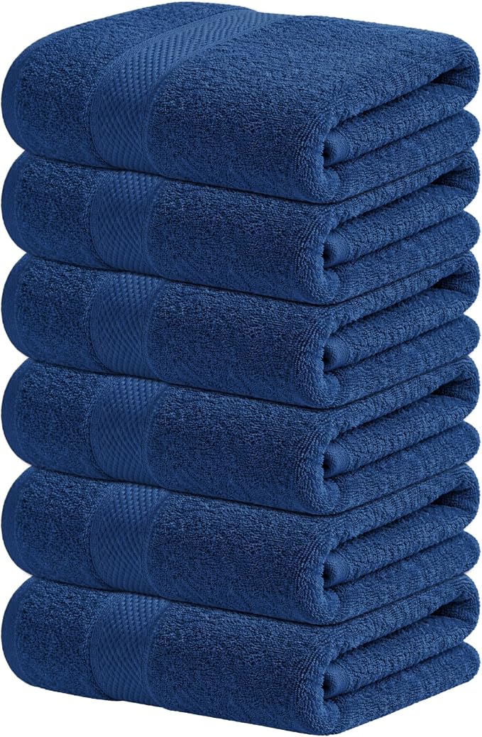 Infinitee Xclusives 100% Cotton Hand Towels for Bathroom - Set of 6 | Ultra Soft, Absorbent & Quick-Drying |16x28 inches| Luxury Hand Towel Set |600 GSM| Gym, Shower, Spa & Hotel Use