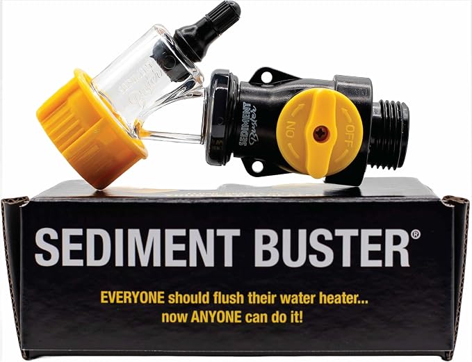 The Original Sediment Buster® Water Heater Flushing Tool | UL Verified V699054 tool breaks up, stirs and drains sediment from gas or electric water heaters, includes video instructions