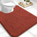 OLANLY Toilet Rugs U-Shaped 24x20, Extra Soft Absorbent Chenille Contour Bathroom Rugs for Toilet, Dry Quickly, Machine Washable, Non-Slip Bath Mat, Rustic Terracotta