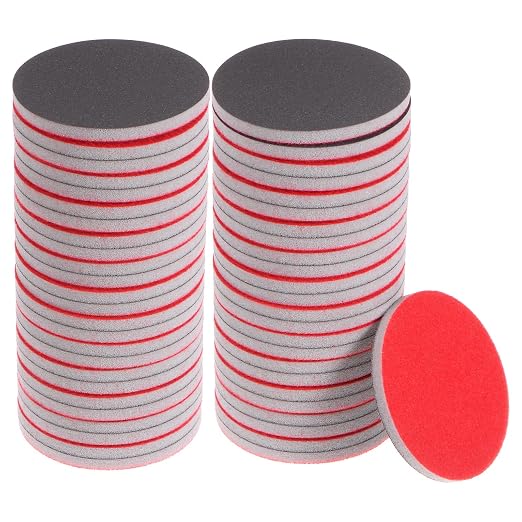uxcell 50pcs 1200 Grit Sanding Sponge 3 Inch Hook and Loop Sponge Sanding Disc Wet/Dry for Car Wood Drywall Metal