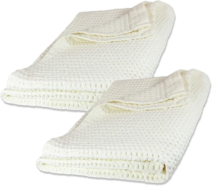 GILDEN TREE Waffle Bath Sheet Quick Dry Towel, Thin Luxury Bath Towels, 40x80 Large Bath Towels 2 Pack Bath Sheets, Modern Style (Cream)