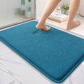 OLANLY Memory Foam Bathroom Rugs 36x24, Absorbent Bath Mat, Peacock Blue | Soft Quick Dry Bath Rugs Mats, Non-Slip, Machine Washable Carpet for Bathroom Floor, Tub and Shower, Home Decor Accessories