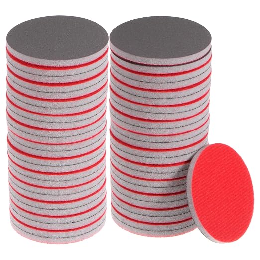 uxcell 50pcs 2000 Grit Sanding Sponge 3 Inch Hook and Loop Sponge Sanding Disc Wet/Dry for Car Wood Drywall Metal