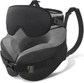 YFONG Travel Pillow for Long Flight Airplane, Head Strap Combo with 3D Contoured Sleep Eye Mask, Neck Pillow for Travel Essential, 360° Support Memory Foam Headrest, Prevent Bobbing, Drawstrap - Black