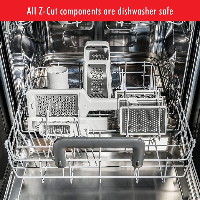 ZWILLING Z-Cut Multifunctional Grater, Mandoline, Faster Grating Technology, Zester, Rasp Grater, Slicer, Finger Guard, Grey