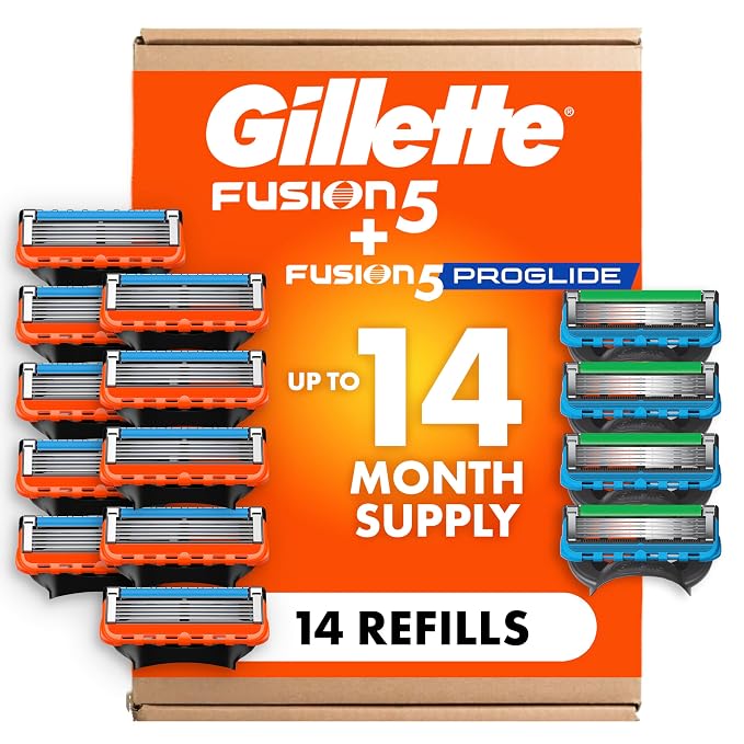 Gillette Fusion5 ProGlide Razor Refills for Men 10 Count + Fusion5 ProGlide Shield Refills 4 Count, 14 Total Blade Refills