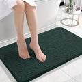 OLANLY Small Bathroom Rugs 24x16, Soft Absorbent Chenille Bath Rugs, Rubber Backing Quick Dry, Machine Washable Bath Mats for Bathroom Floor, Tub and Shower, Home Decor Accessories, Blackish Green