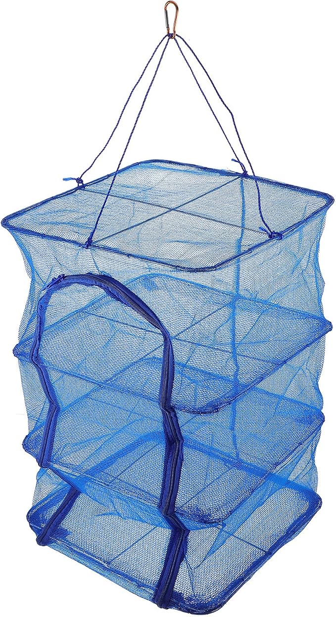 Foldable Fish Cage Fish Drying Rack Hanging Dryer Racks for Laundry Hanging Shrimp Drying Net Net Indoor Clothes Drying Rack Nylon Multi-Layer Cage Food