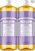 Dr. Bronner's Magic Soap - Pure-Castile Liquid Soap (Lavender, 32 ounce, 2-Pack) -Regenerative Organic Certified Oils, 18-in-1 Uses: Body, Hair, Laundry, Pets & Dishes, Concentrated, Vegan, Non-GMO