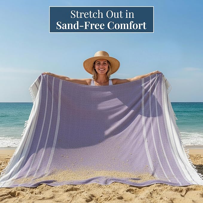 LANE LINEN Beach Blanket Sand Free Quick Dry & Soft Beach Towel - Day Break