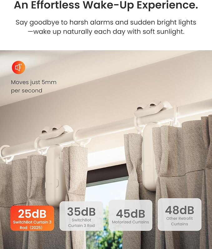SwitchBot Smart Automatic Curtain Opener 2 Pack with Hub Mini - WiFi Remote Control with App/Timer, Performance Upgrade, Compatible with Alexa, Google Home, HomeKit